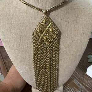 Elegant Gold Fringe Necklace